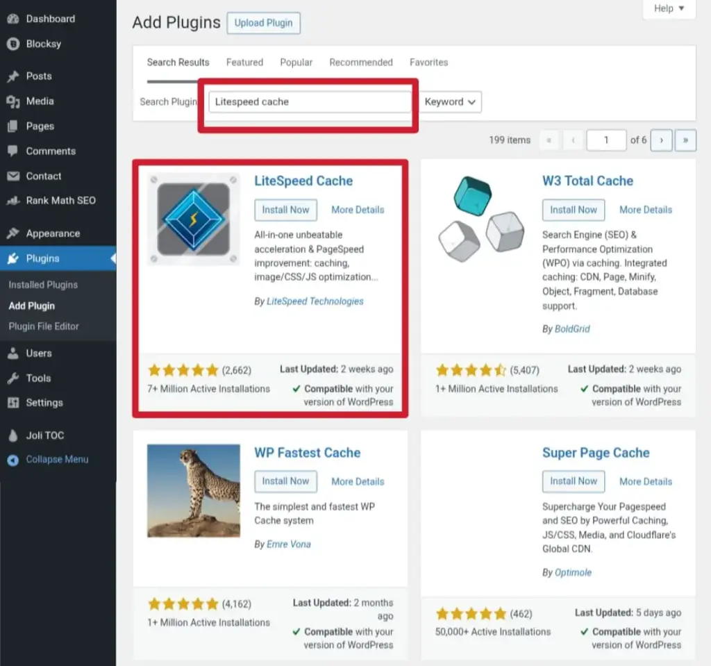 LiteSpeed Cache Plugin
