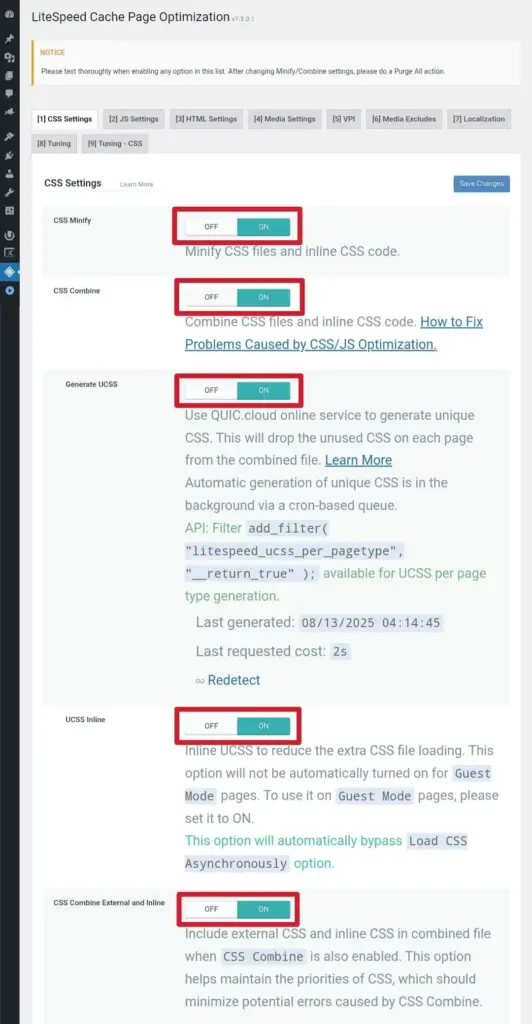 LiteSpeed Cache Plugin